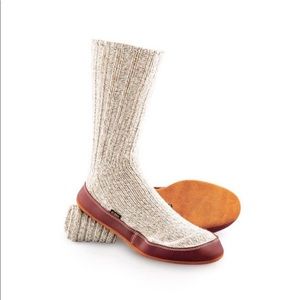 Acorn Original Slipper Socks Ragg Wool Leather Sole Mens 6-7 Women’s 7.5-8.5